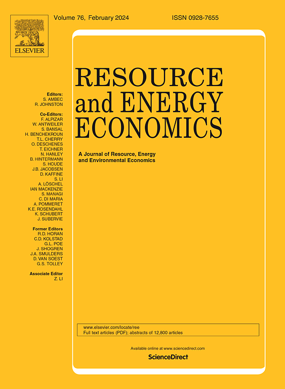 Go to journal home page - Resource and Energy Economics